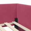 vidaXL Corner Bed Frame with Headboard Wine Red 90 cm x 200 cm Velvet
