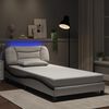 vidaXL Bed Frame with LED without Mattress "Hvar" White and Black 100x200 cm