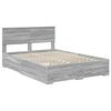 vidaXL Bed Frame with Drawer Grey Sonoma 140 x 200 cm Engineered Wood