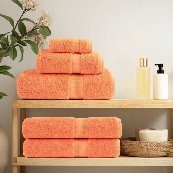 vidaXL Premium Bath Towels "SOLUND" 2 pcs Orange 100x150 cm 600 gsm
