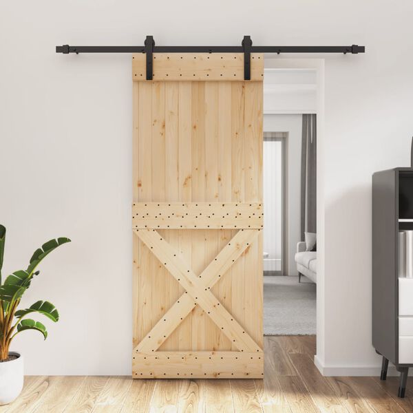 vidaXL Sliding Door with Hardware Set 85x210 cm Solid Wood Pine