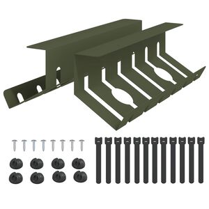 vidaXL Under Desk Cable Management Tray 2 pcs Olive Green