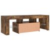 vidaXL TV Cabinet with LED Lights Smoked Oak 120x35x40 cm