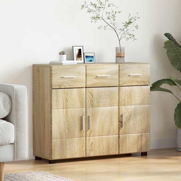 vidaXL Sideboard Sonoma Oak 88.5 x 30.5 x 73 cm Engineered Wood