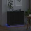 vidaXL LED Sideboard Black Oak 90 x 32 x 75 cm Engineered Wood