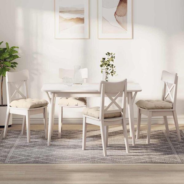 vidaXL Seat Cushions 4 pcs Beige 40 x 40 cm Microfibre Fabric