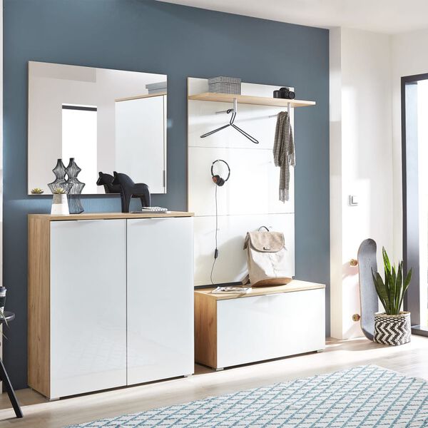 Germania Shoe Bench GW-Telde 40x89x49 cm Navarra-oak and White