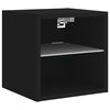 vidaXL TV Wall Cabinet with LED Lights Black 30x28.5x30 cm