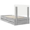 vidaXL Bed Frame with Drawer Grey Sonoma 75 x 190 cm Engineer Wood