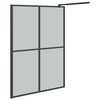 vidaXL Walk-in Shower Screen 140x195 cm Dark Tempered Glass