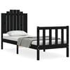vidaXL Bed Frame without Mattress Black Small Single Solid Wood Pine