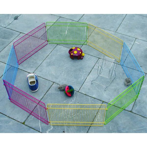 FLAMINGO 8 Piece Small Animal Playpen 84.5x23 cm Multicolour
