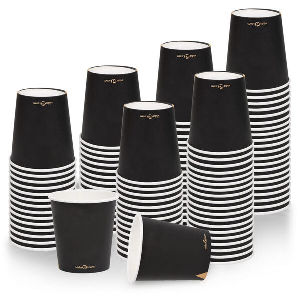 vidaXL Coffee Paper Cups 200 ml 100 pcs Black