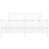 vidaXL Metal Bed Frame without Mattress with Footboard White 160x200cm