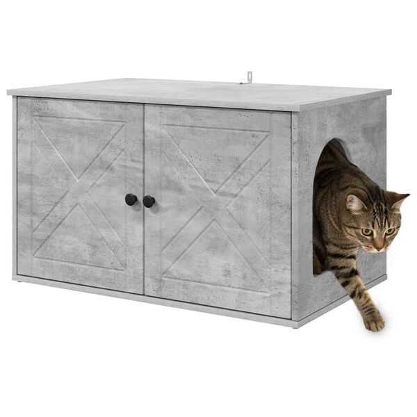 vidaXL Cat House Concerte 85 x 55 x 50 cm Engineered Wood