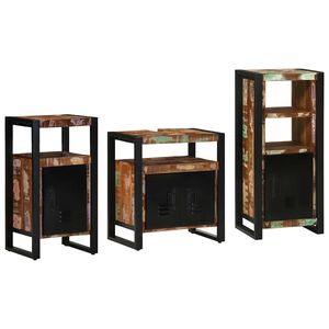 vidaXL Bathroom Furniture Set 3 pcs Multicolour and Black