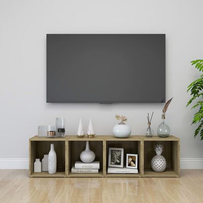 vidaXL TV Cabinets 2 pcs Sonoma Oak 37x35x37 cm Engineered Wood