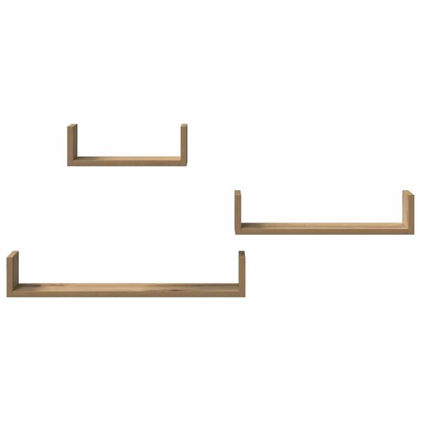 vidaXL Wall Shelves 3 pcs Artisan Oak Engineered Wood