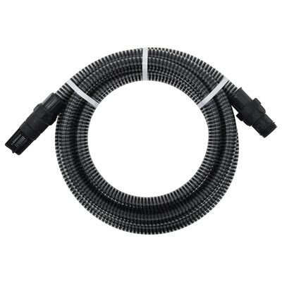 vidaXL Suction Hose with PVC Connectors Black 1" 10 m PVC