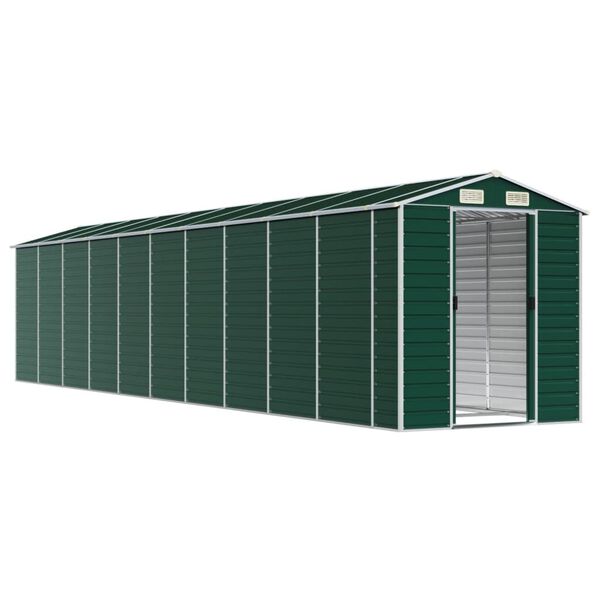 vidaXL Garden Shed Green 191x895x198 cm Galvanised Steel