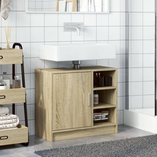 vidaXL Sink Cabinet Sonoma Oak 63x29x55 cm Engineered Wood
