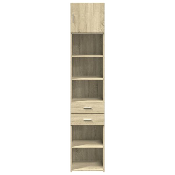 vidaXL Slim Storage Cabinet Sonoma Oak 45x42.5x225 cm Engineered Wood