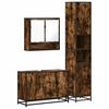 vidaXL 3 Piece Bathroom Furniture Set Smoked Oak Engineered Wood
