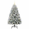 vidaXL Artificial Christmas Tree Green and White 150 cm PVC and Metal