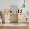 vidaXL Dressing Table Set with LED Solid Wood Pine