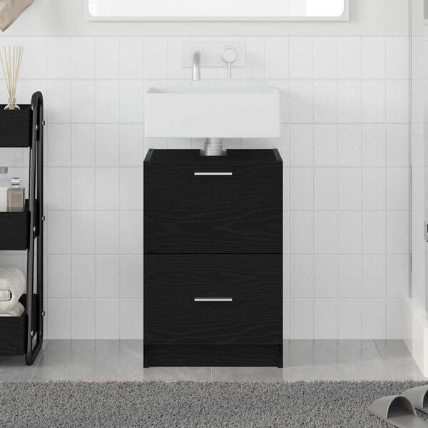 vidaXL Bathroom Cabinet Black Oak 40 x 37 x 59 cm Engineered wood