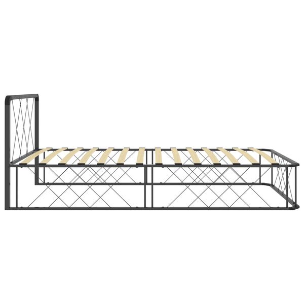 vidaXL Bed Frame without Mattress Grey Metal 90x200 cm