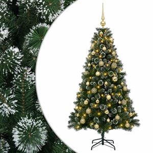 vidaXL Artificial Christmas Tree with Bauble 120 cm 150 LEDs