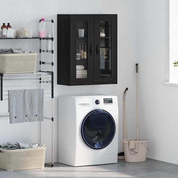 vidaXL Wall Mounted Cabinet Black Oak 69.5 x 34 x 90 cm