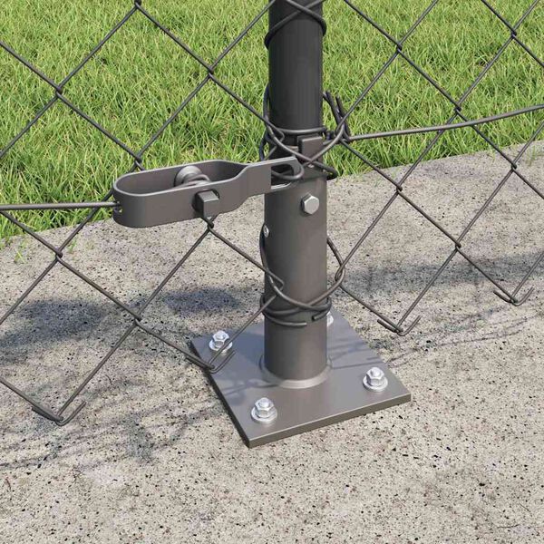vidaXL Fence Post Grey 10 x 0.6 m (60 x 60 mm mesh) Steel and PVC