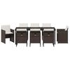 vidaXL Garden Dining Set 9 pcs Brown Poly Rattan