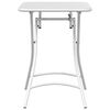 vidaXL Garden Table Folding White 55 x 55 x 73 cm Powder-coated Steel