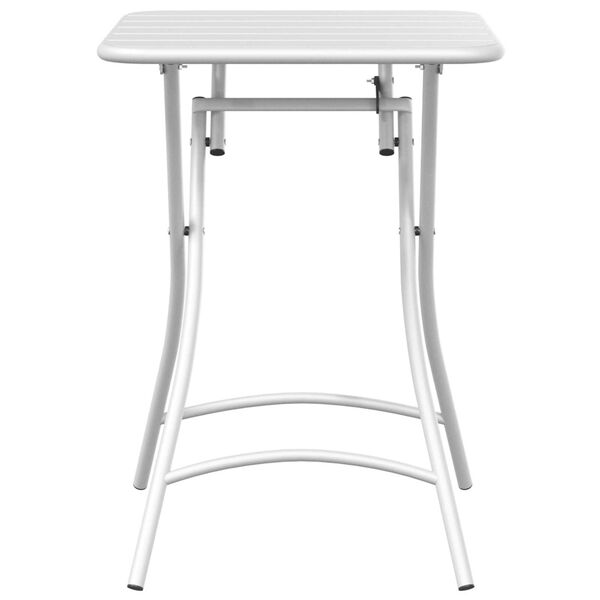 vidaXL Garden Table Folding White 55 x 55 x 73 cm Powder-coated Steel