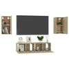 vidaXL 4 Piece TV Cabinet Set Sonoma Oak Engineered Wood