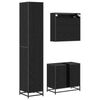 vidaXL Bathroom Furniture Set 3 pcs Black Oak Engineered Wood