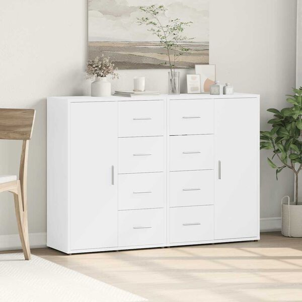 vidaXL Sideboards 2 pcs White 60x31x84 cm Engineered Wood