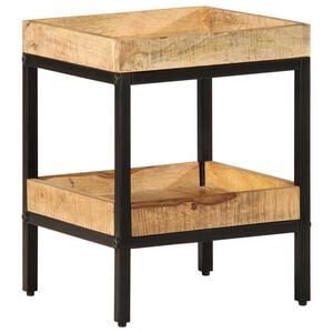 vidaXL Side Table with Shelf Brown 35 x 35 x 45 cm Solid Mango Wood