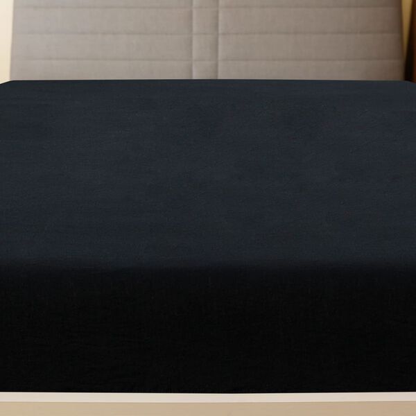 vidaXL Jersey Fitted Sheets 2 pcs Black 180x200 cm Cotton
