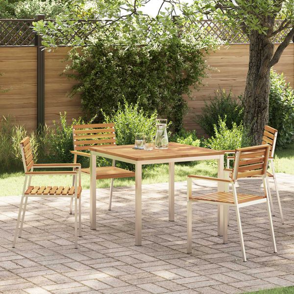 vidaXL Garden Dining Set 5 pcs Brown Solid Acacia Wood