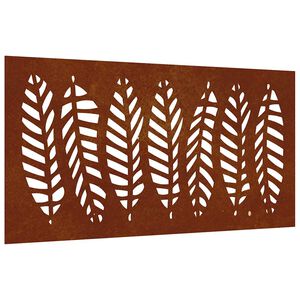 vidaXL Garden Wall Decoration 105x55 cm Corten Steel Leaf Design