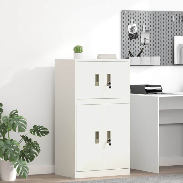 vidaXL Storage Cabinet White 60 x 40 x 40 cm Steel