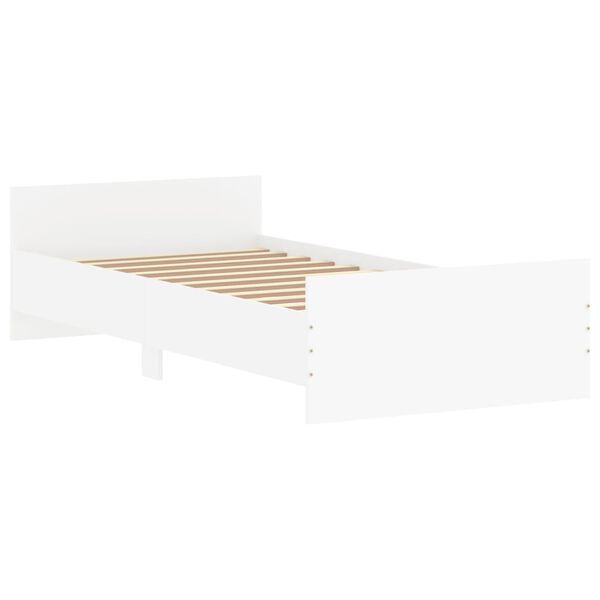 vidaXL Bed Frame without Mattress White 90x200 cm Engineered Wood
