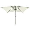 vidaXL Garden Parasol with LEDs and Steel Pole Sand 2x3 m