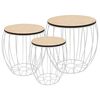 vidaXL Coffee Table | Set of 3 | Wood top and white frame