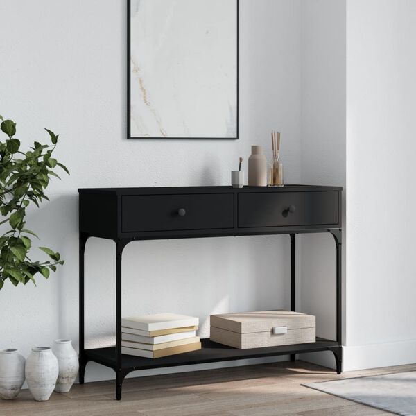 vidaXL Console Table Black 100x34.5x75 cm Engineered Wood