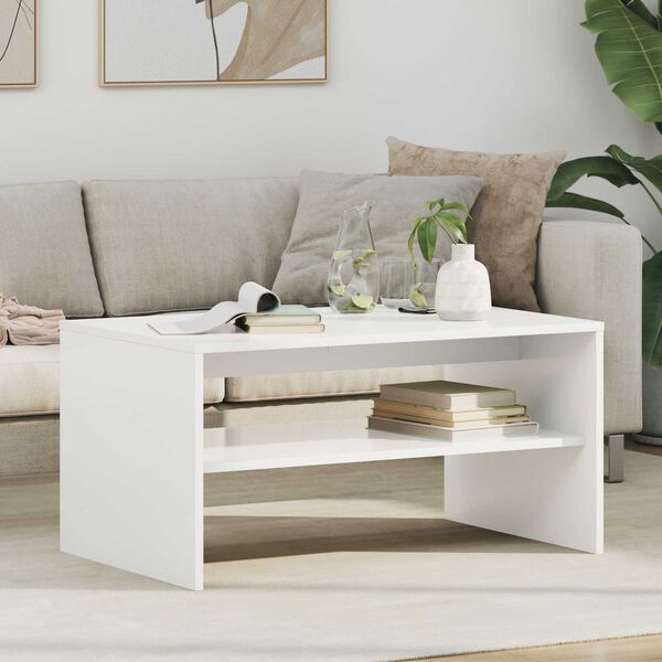 vidaXL Coffee Table White 80 x 50 x 40 cm Engineered Wood